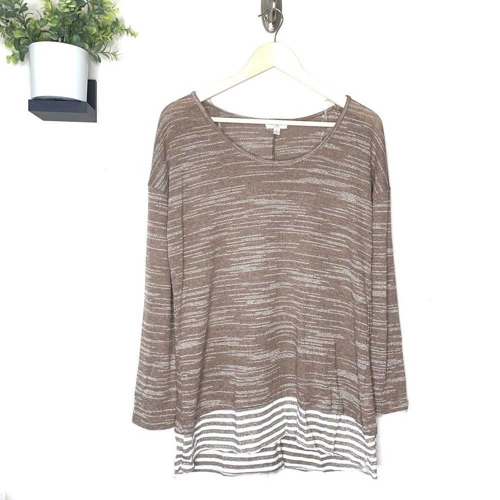 Umgee Brown Long Sleeve Top Size Small